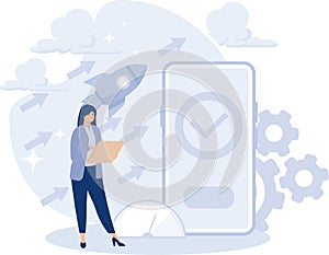 Software and frontend development concept, HTML5 website development, wearable mobile app, accelerated mobile pages,