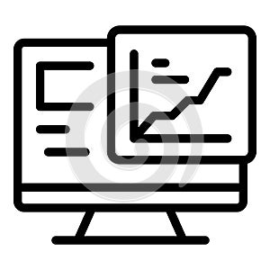Software graph icon outline vector. Monitor code