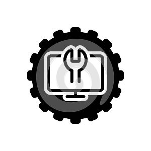 Black solid icon for Software, computer and setting