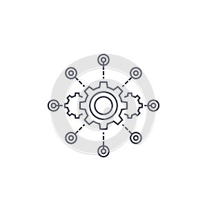 Software integration, test automation line icon