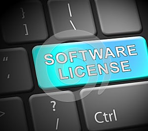 Software License Certified Application Code 3d Illustration photo