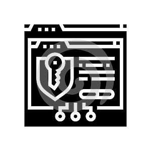 software licensing glyph icon vector illustration