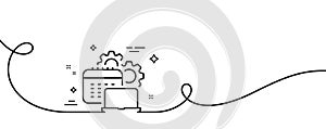 Software line icon. Code deployment sign. Continuous line with curl. Vector