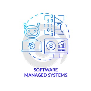Software managed systems blue gradient concept icon