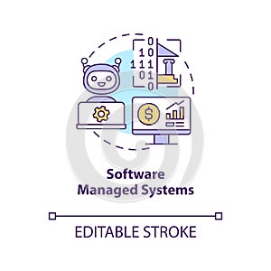 Software managed systems concept icon