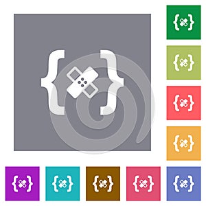 Software patch square flat icons