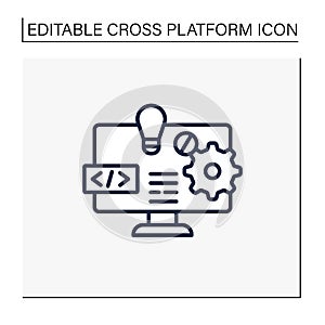 Software platform line icon