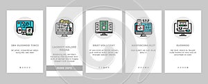 Software Program Development Onboarding Icons Set Vector