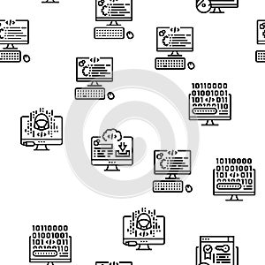 Software Program Development Vector Seamless Pattern