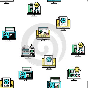 Software Program Development Vector Seamless Pattern