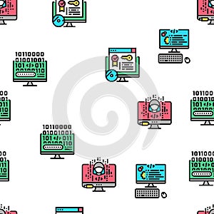 Software Program Development Vector Seamless Pattern