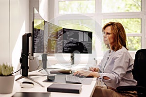 Software Programmer Or Coder Woman photo