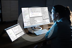 Software Programmer Coder Working On Computer