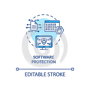 Software protection concept icon