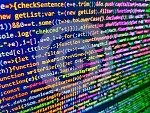 Software source co. Javascript abstract computer script, random parts of program code. Information technology website coding