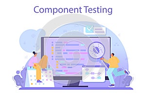 Software tester concept. Application or website code testing.