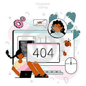 Software tester concept. Application or website code testing