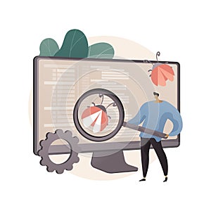 Software testing abstract concept vector illustration.