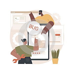 Software testing abstract concept vector illustration.
