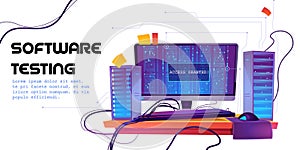 Software testing cartoon banner, Functional test