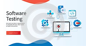 Software testing concept in 3D style