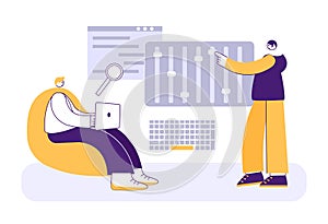 Software testing concept of development and programming,