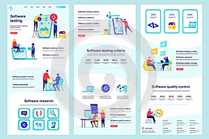 Software testing flat landing page.