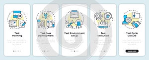 Software testing life cycle onboarding mobile app screen