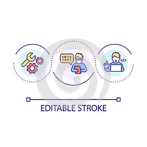 Software testing loop concept icon