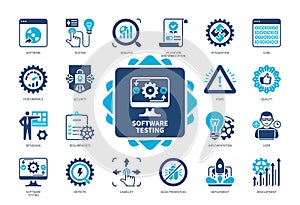 Software Testing solid icon set