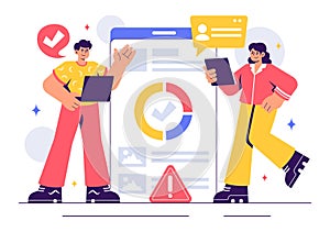 Software Testing Vector Illustration featuring Application Engineering, Debugging Processes, Development Workflow, Programming,