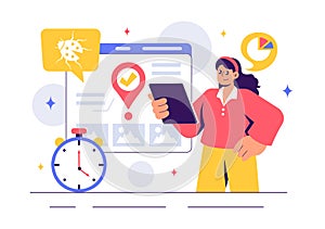 Software Testing Vector Illustration featuring Application Engineering, Debugging Processes, Development Workflow, Programming,
