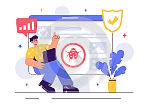 Software Testing Vector Illustration featuring Application Engineering, Debugging Processes, Development Workflow, Programming,