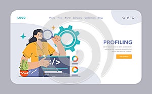 Software testing web banner or landing page. Code testing