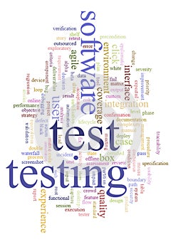 Software testing word cloud purple variant