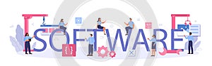 Software typographic header. Idea of programming and coding,