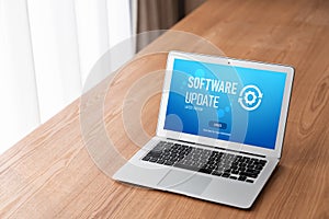 Software update on computer for modish version of device software