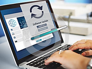 Software Update Installation Upgrade Data Concept
