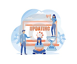 Software update or operating system. Updating progress bar. Installing app patch.