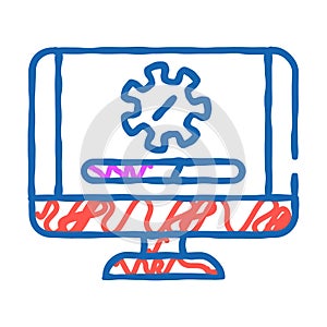 software updates repair computer icon doodle illustration