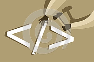 Software and web coding with hammer and nails