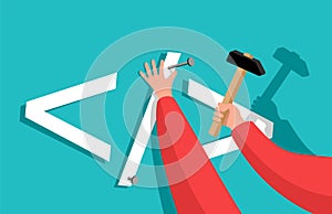 Software and web coding using hammer and nails