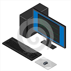 Software, web development, programming concept. Abstract Programming language and program code on screen