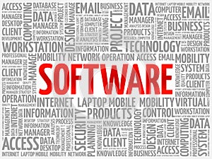 Software word cloud collage