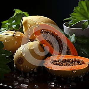 Soggy And Photo-realistic Papaya On Plate: Vray Tracing Techniques