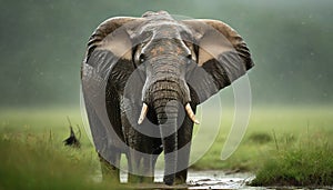 Soggy Style- Epic Portraiture Of A Detailed Wildlife Elephant In 8k Resolution