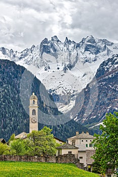 Soglio. Village of the Swiss Alps. In the Bregaglia valley, cant