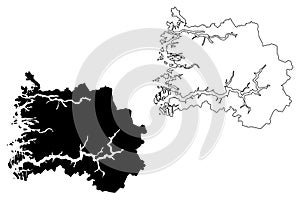 Sogn og Fjordane map vector