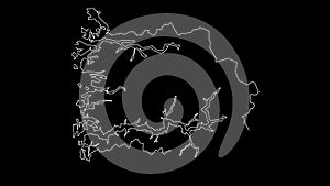 Sogn og Fjordane Norway map outline animation