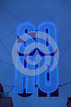 Soho sign on a street in Soho,London